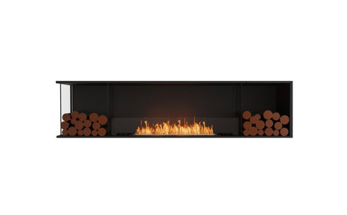 Ecosmart Fire Flex 86LC.BX2 Left Corner Fireplace Insert - Black Finish / Stainless Steel Burner - ESF.FX.86LC.BX2